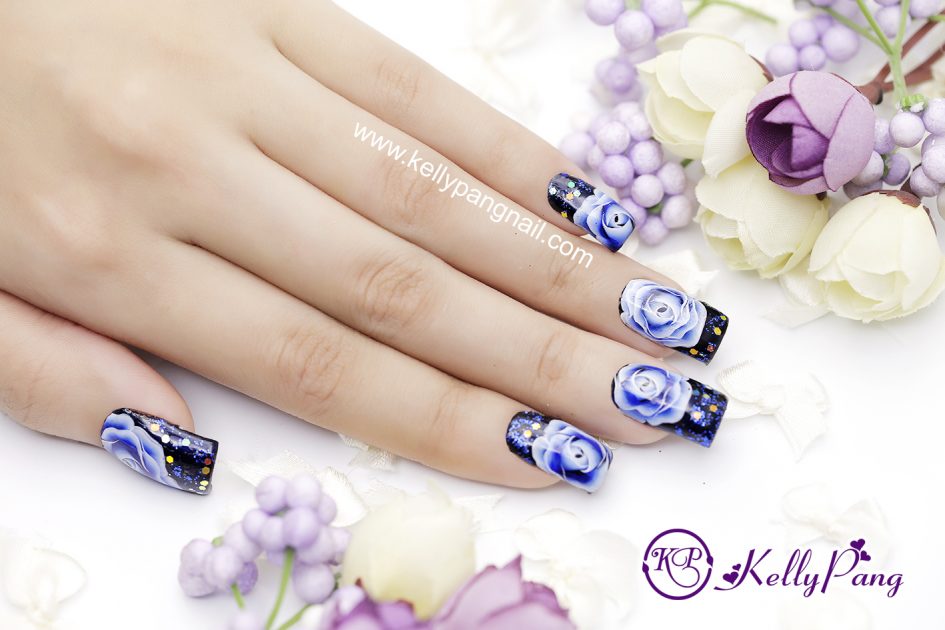 6 Bước Vẽ Mẫu Móng “Hồng Xanh Thắm Tươi”
