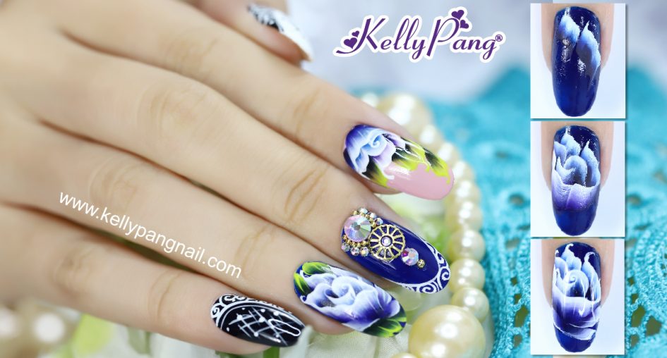 Cách vẽ mẫu nail Hoa Hồng 3D Cách vẽ mẫu nail Hoa Hồng 3D