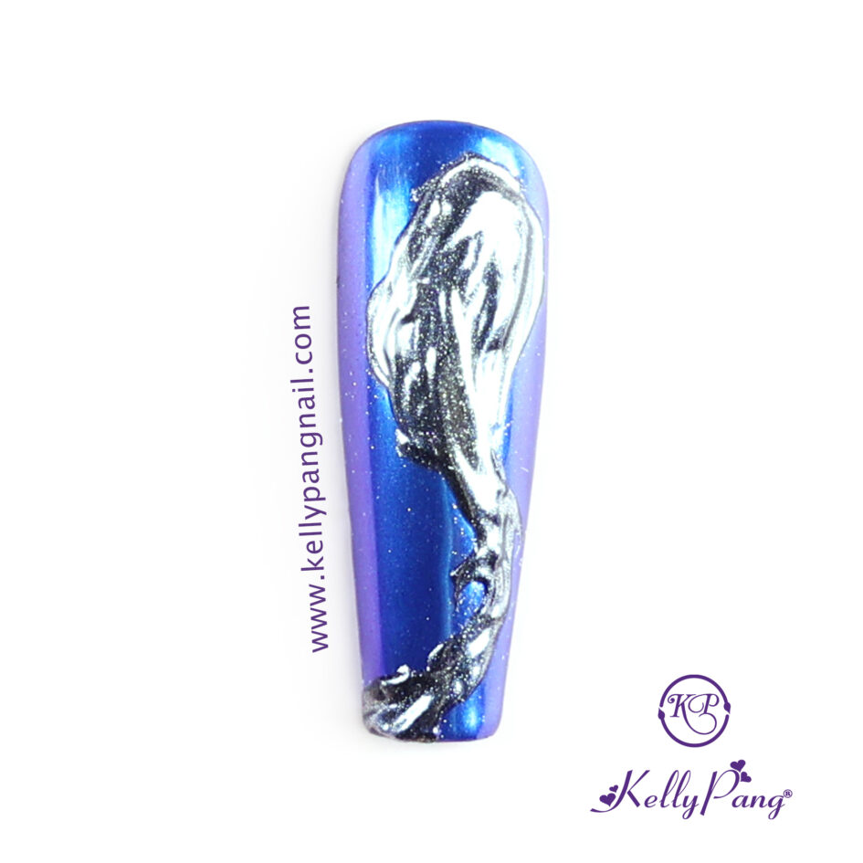 Hướng dẫn vẽ móng Cách Vẽ Nail Xanh Biển Tráng Gương Bạc Sang Trọng Bước 4 Hướng dẫn vẽ móng Cách Vẽ Nail Xanh Biển Tráng Gương Bạc Sang Trọng Bước 4