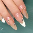 Cách vẽ nail gel sợi kết hợp french đầu móng